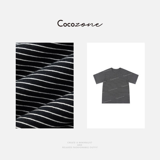 COCO ZONE 2025条纹撞色圆领休闲短袖T恤CD2A0444 商品图2