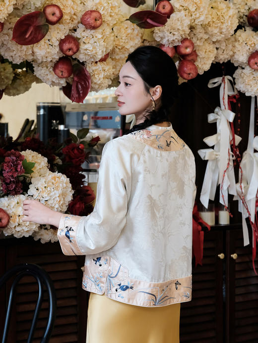 瑕疵|盛唐牡丹 |喜上眉梢手推绣对襟上衣[特价品]](特殊商品不退不换) 商品图3