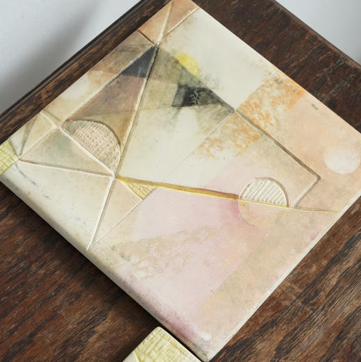 美国中古抽象手绘瓷板画 商品图3