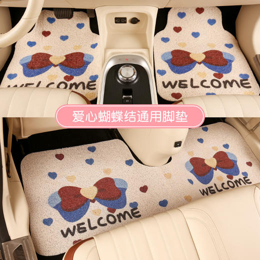 【告别灰尘！清洁更省心】四季通用卡通汽车通用丝圈脚垫可改尺寸全车脚垫三件套车用刮泥蹭土垫。ry 商品图4