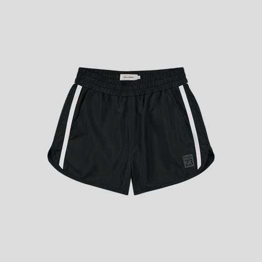 GOODBAI 23 logo编号印花撞色织带收腰薄款短裤 商品图3