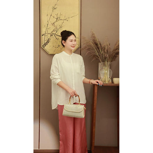 【抖音专属】温小暖结缘款超百搭衬衫（20710365山矾） 商品图4