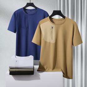 【DTH】大依优型大码圆领短袖T恤加肥加大肥佬休闲宽松运动胖子上衣男士