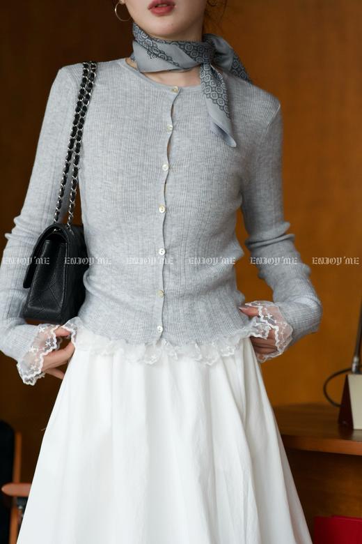 【门店同款】ENJOY春季“盐貌似糖”蕾丝花花边针织衫 161897648 商品图13