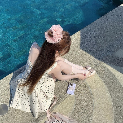 西遇法式波点吊带裙女夏季新款海边度假风收腰A字连衣裙SS150234 商品图4