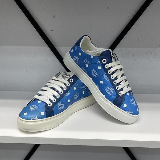 MCM 女士春秋系带经典白色印花圆头运动休闲鞋 商品图1