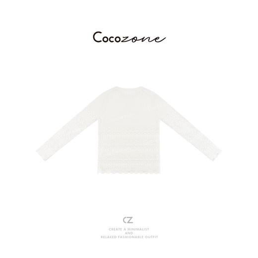 COCO ZONE 2025早春设计感镂空钩花小众针织衫CD2A0448 商品图1