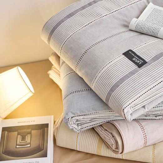 自然醒原创侘寂夏被全棉色织提花轻奢夏季空调被薄被子被芯床单床品四件套LFS 商品图13