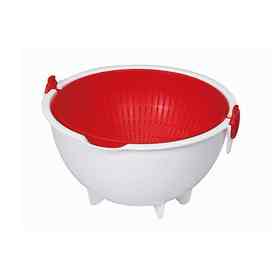 日本进口小久保工业所旋转沥水篮大号（红色）