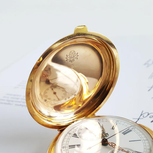 【95新】怀表LE PHARE力菲亚55MM计时；两问14k金 积家机芯201025LV05 商品图3