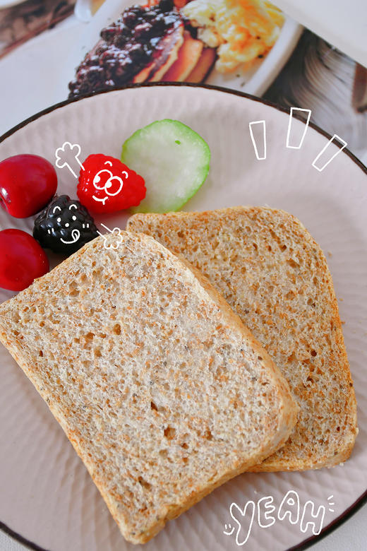 美食精灵系列奇亚籽全麦吐司面包早餐饱腹休闲零食400g 商品图1