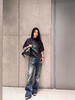 点此购买 巴黎世家男女款直喷洗水磨烂破坏做旧下摆手工打磨短袖T恤 LL 311831 商品缩略图3