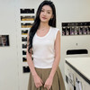 春夏新品【U型领宽肩带背心】无袖上衣 遮副乳百搭外穿宽松莱赛尔棉螺纹背心女  商品缩略图6