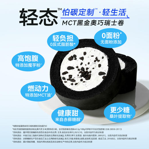 爆款！新升级三种口味【怕糖怕碳佳选】哥本MCT黑金奥巧/芝麻/抹茶瑞士卷 魔芋控卡配方 新西兰动物奶油添加 0植物奶油添加 0蔗糖添加 绵密丝滑 醇香感受 商品图1