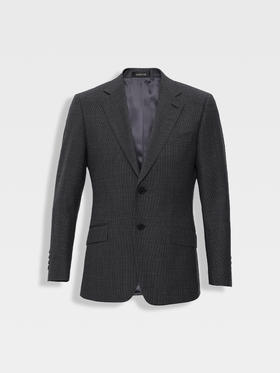 callisto高智系列山影灰黑色千鸟格绵羊毛西服