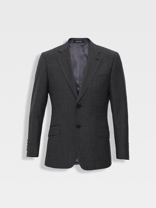 callisto高智系列山影灰黑色千鸟格绵羊毛西服 商品图0