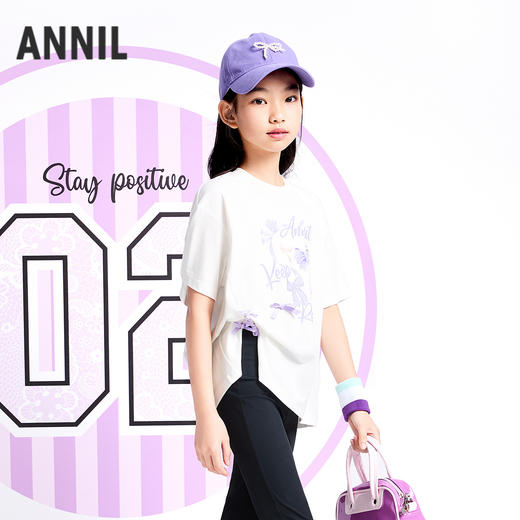 女童SORONA凉感短袖针织衫夏季新款安奈儿童装实体店同款AG521654 商品图2