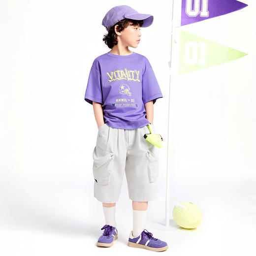 男童液氨圆领短袖针织衫夏季新款安奈儿童装实体店同款AB521624 商品图5