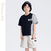 笛莎千与2025夏新款男童时尚撞色拼接短袖T恤 商品缩略图2