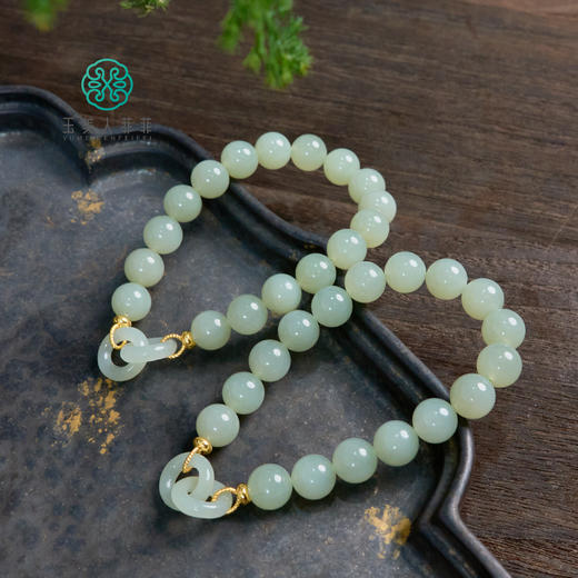 和田玉单圈圆珠手串约10mm 商品图0