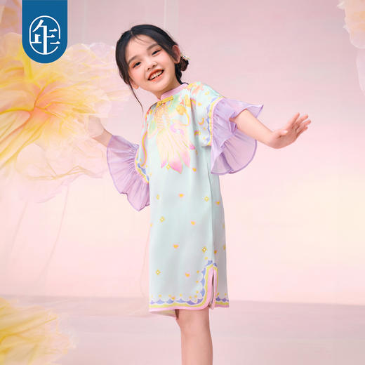 年衣童装女童旗袍连衣裙2025新款国风新中式女孩公主金玉年年旗袍 商品图3