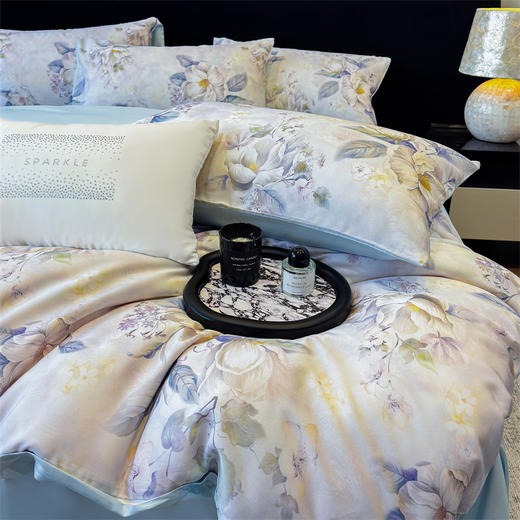 【2025春夏新品】恒源祥高品质天丝四件套 中华老字号严选 奢华质感 数码印花 柔软亲肤 床单床笠款可选 商品图9