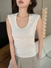春夏新品【U型领宽肩带背心】无袖上衣 遮副乳百搭外穿宽松莱赛尔棉螺纹背心女  商品缩略图7