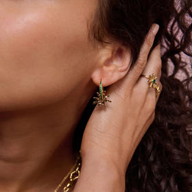 北京仓｜Ottoman Hands-Nsoromma Star-绿色 守护之星 耳环［英国设计师］