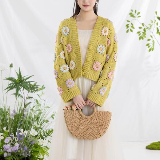 苏苏姐家春日莫奈开衫手工diy编织钩针毛线团自制外套材料包 商品图2