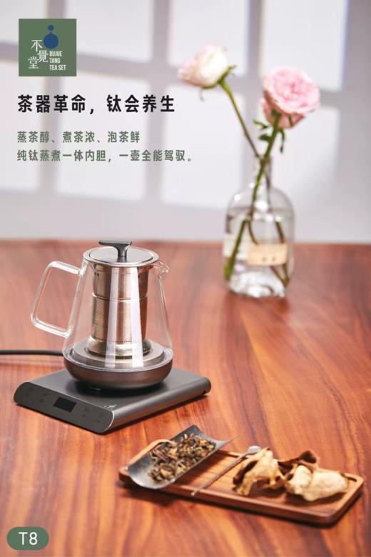 不觉堂T8纯钛蒸煮一体内胆玻璃煮茶炉蒸茶玻璃壶烧水壶专用 商品图1