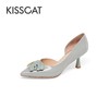 2F【Kiss cat接吻猫厅】接吻猫新款精致细跟高跟鞋简约亮感高级气质尖头单鞋女 商品缩略图2