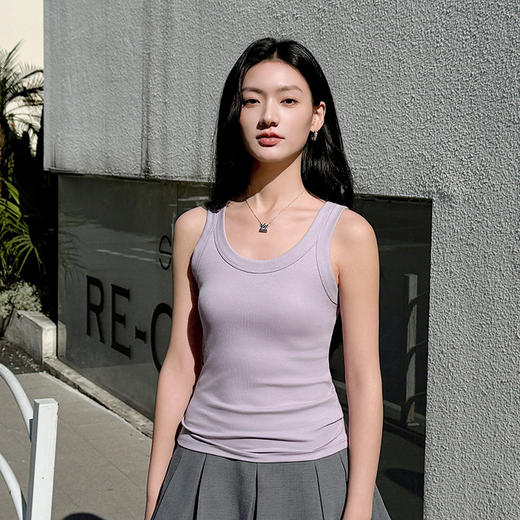 夏季【莱赛尔U型显瘦背心】百搭神器休闲 时尚潮流外穿螺纹无袖背心女 商品图12