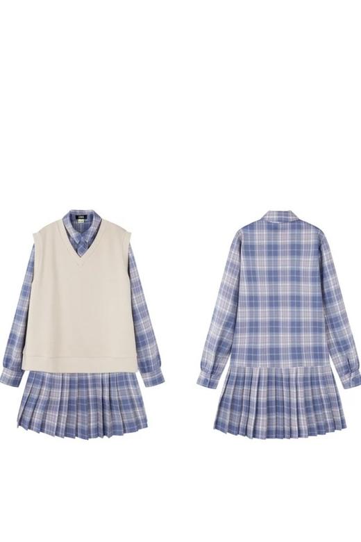 SEM/R森马 日系格子背心连衣裙两件套 18005 商品图3