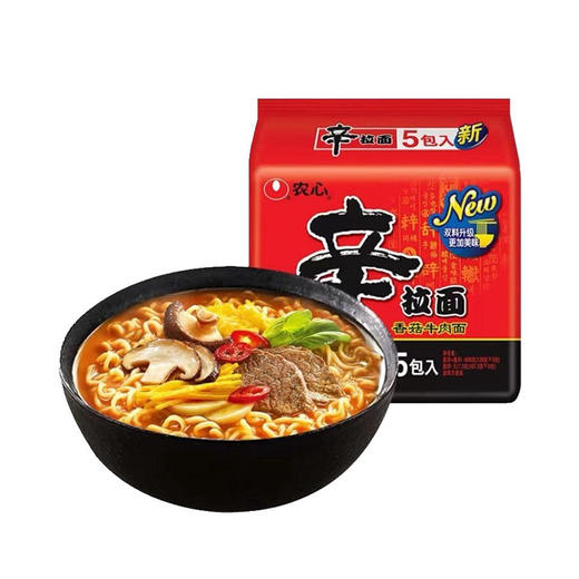 农心辛拉面香菇牛肉面 120g*1袋/5袋 商品图0