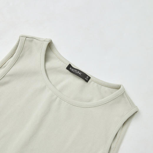 日系简约设计感柔软拼接针织背心裙女大裙摆连衣裙V0550201 商品图5