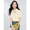 【专属特价】熙世界休闲通勤Polo衫女短袖2025夏新款小猫刺绣气质翻领T恤上衣 商品缩略图3