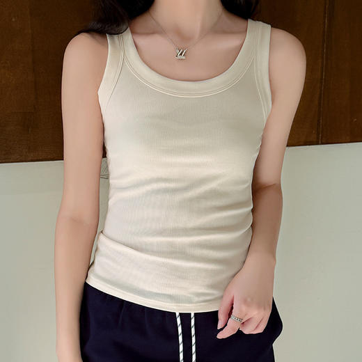 夏季【莱赛尔U型显瘦背心】百搭神器休闲 时尚潮流外穿螺纹无袖背心女 商品图14