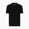 EMPORIO ARMANI 阿玛尼 男士字母小鹰徽标提花莱赛尔混纺针织圆领短袖T恤 黑色 EM001288 AF10017 FC159 商品缩略图0