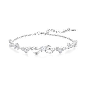 卡蒂罗KADER 流光丝带结手链 999足银 手链 女款 甜美梦幻蝴蝶结优雅设计可调节 浪漫吸睛闪耀精致配饰