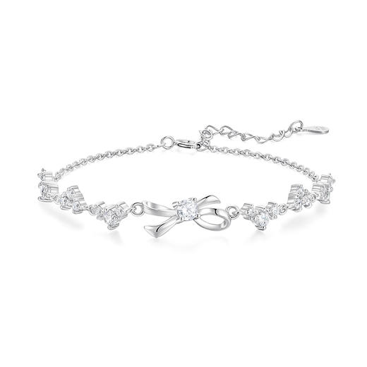 卡蒂罗KADER 流光丝带结手链 999足银 手链 女款 甜美梦幻蝴蝶结优雅设计可调节 浪漫吸睛闪耀精致配饰 商品图0