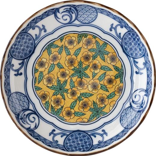 日本进口MARUSAN KONDO蓝染小纹盘子228345寸蓝色(黄彩) 商品图0