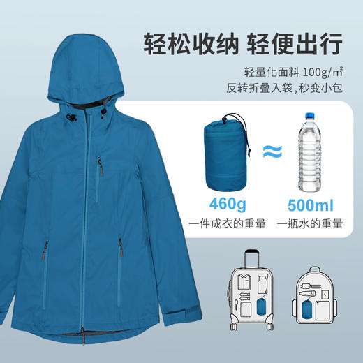 33000ft户外冲锋衣女士春秋款GEO-TECH面料防水可收纳外套 商品图4
