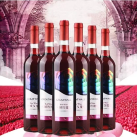 2021年长城玫瑰红葡萄酒 11度低度甜型红酒 整箱750ml*6瓶包邮