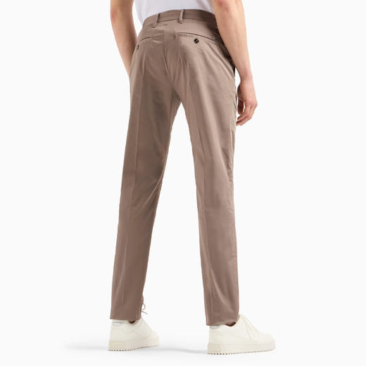 【一】EMPORIO ARMANI 阿玛尼 男士棉质修身长款直筒休闲裤 浅褐色 8N1P15 1NJ7Z 0144 商品图2