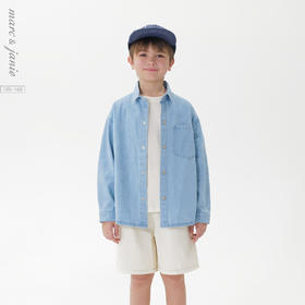 马克珍妮男童潮流百搭纯棉牛仔衬衫2025年春装新款250105