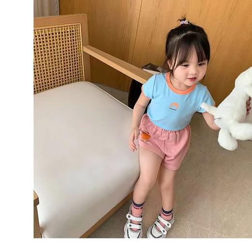 【超值39.9任选2款！】糖果色冰丝短袖t恤 新款韩版女童宝宝 男童夏装百搭洋气 捆条边中小童上衣-QQ 商品图7