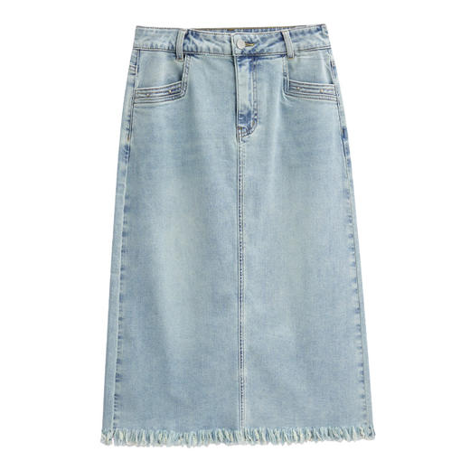 IEF/爱依服2025春季 韩系风通勤百搭磨边下摆设计牛仔长包裙N41274 商品图5