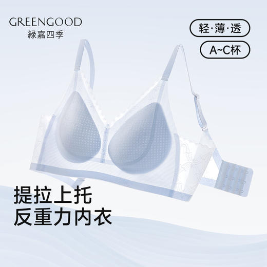 3楼绿嘉绿嘉凉感女内衣文胸小胸聚拢夏季薄款收副乳防下垂美背无钢圈胸罩WX25009 商品图0