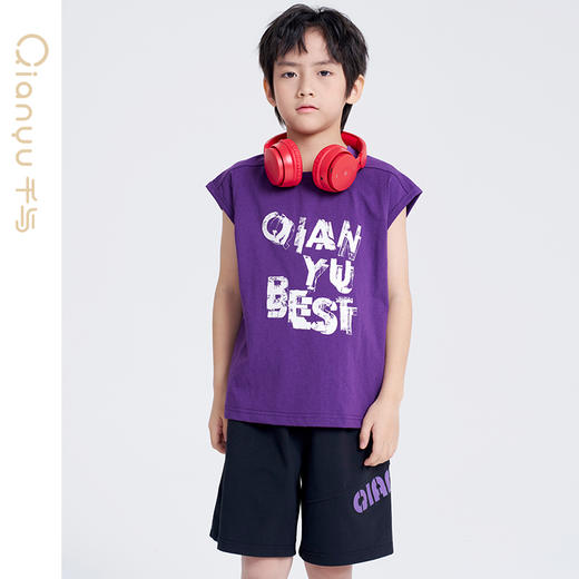 笛莎千与2025夏新款男童时尚男童背心短裤套装 商品图2