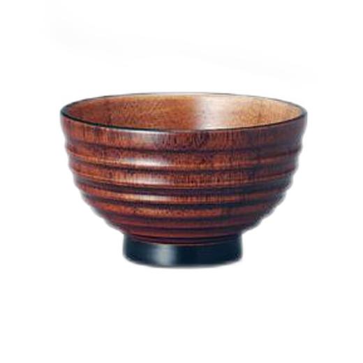 日本进口石田木制汤碗 天目目纹 商品图0